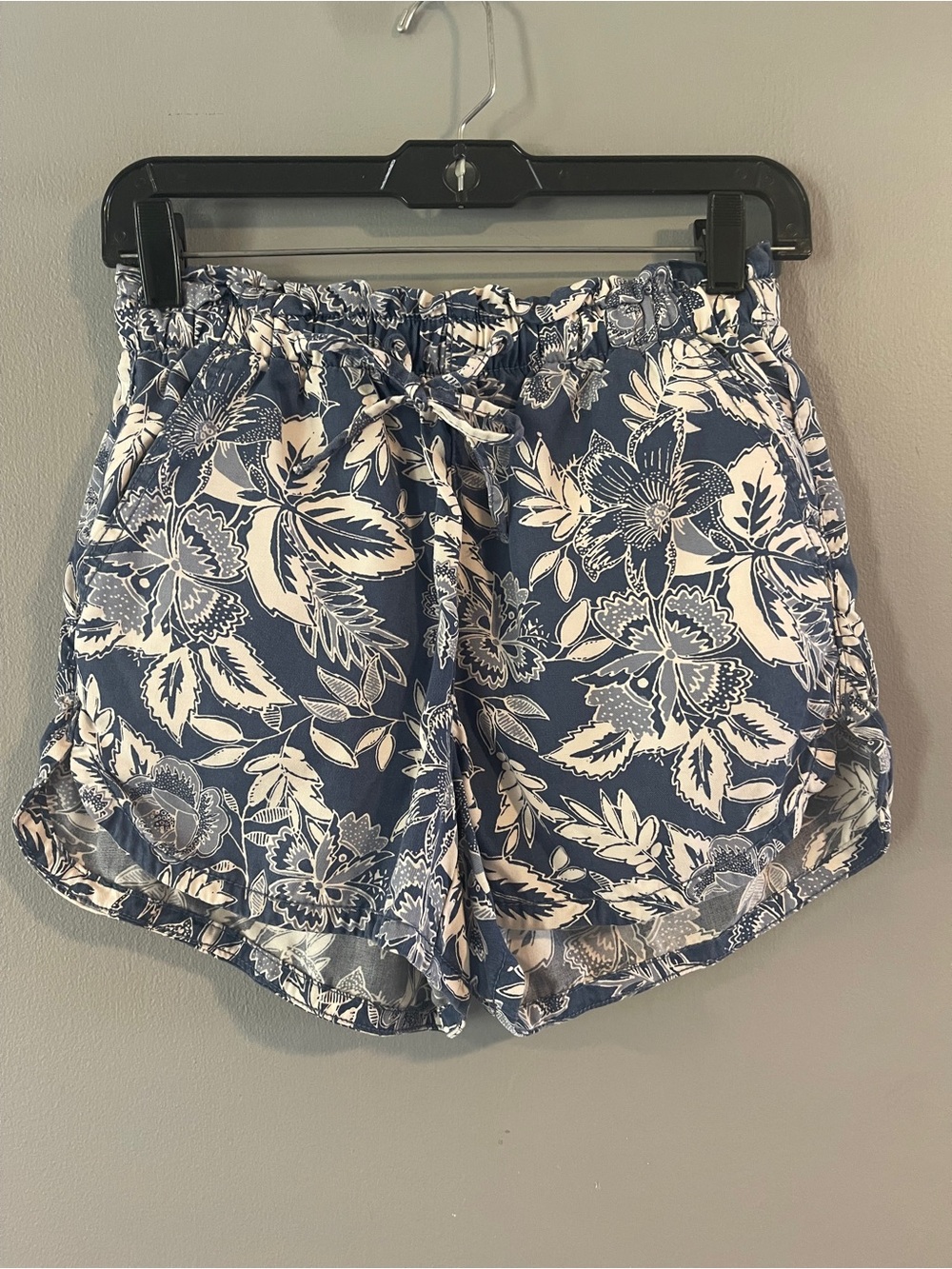 American Eagle Shorts Blue Floral Pull-On Drawstring Hi Rise Women's Size XS